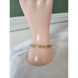 Rose Gold and Crystal Bracelet 7in.